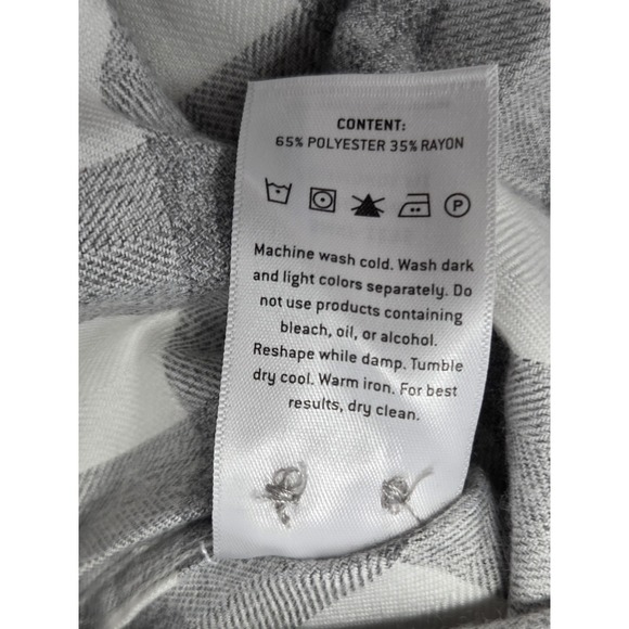 NEW 7 Diamonds Men's L/S Flannel Shirt XL Gray White Buffalo Plaid Sparrow NWT - Picture 7 of 11